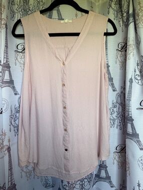 Maurices Blush Pink Sleeveless Button-Front Top